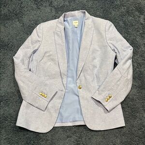 J. Crew Light Gray Blazer with Gold Accents